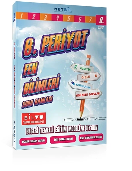 Netbil Yayınları 8. Periyot Matematik ve Fen Bilimleri Soru Bankası (2 Kitap) - Resim 3