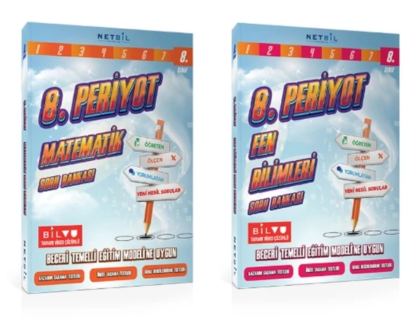 Netbil Yayınları 8. Periyot Matematik ve Fen Bilimleri Soru Bankası (2 Kitap)