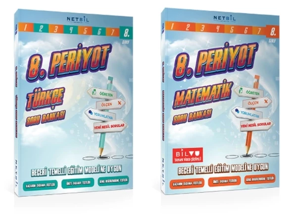 Netbil Yayınları 8. Periyot Türkçe ve Matematik Soru Bankası (2 Kitap)