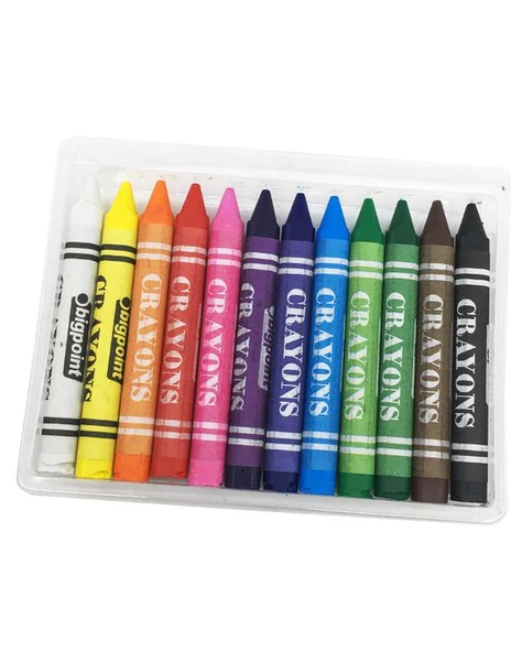 Bigpoint 12 Renk Jumbo Üçgen Mum Boya - Resim 3