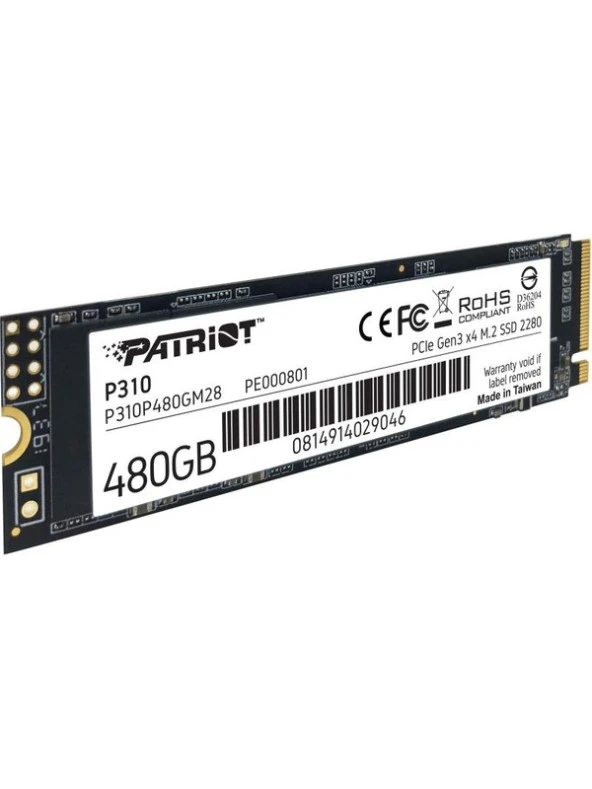 Patriot P310P480GM28 SSD 480 GB P310 VPN100 M.2 2280 Pcıe 1700/1500