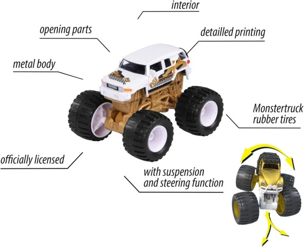 Majorette Monster Rockerz Gold Limited Edition 9 Oyuncak Araba Toyota FJ Cruiser - 3