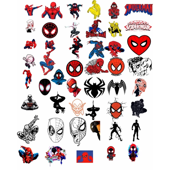 50 Adet Spider Man Sticker Set