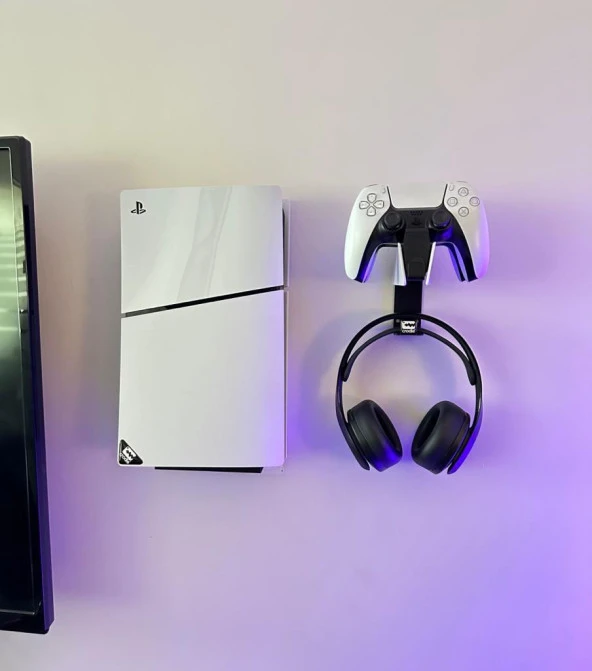 Playstation 5 Slim Duvar Standı ve Şarj İstasyonu Standı Gaming Aksesuar - 3