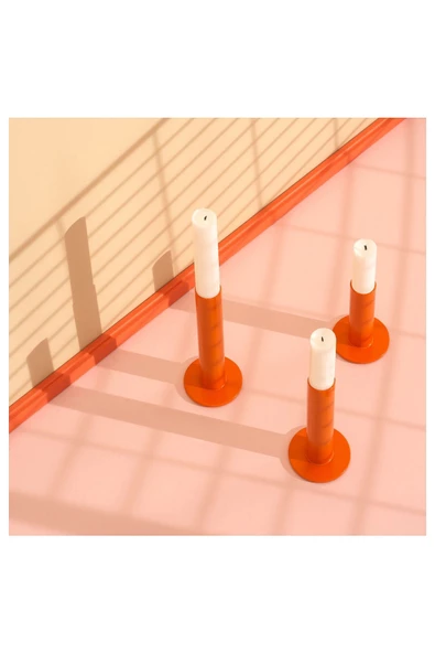 Tuvkornell 3 Lü Turuncu Mumluk Ev Dekorasyonu Renkli Şamdan - Resim 2
