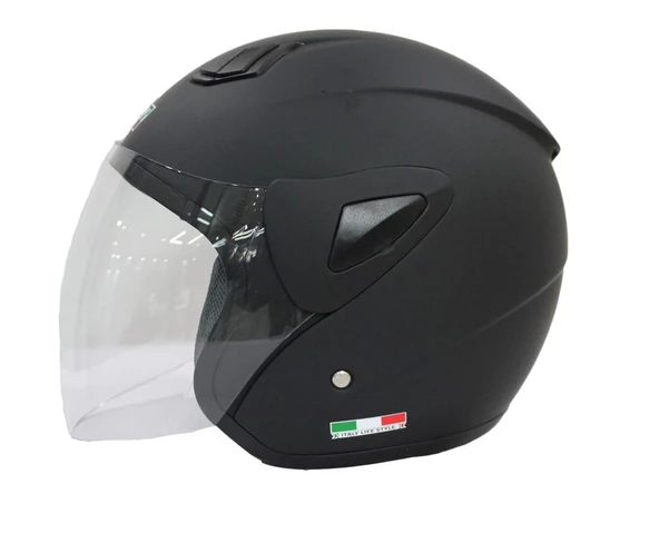 Kask Sw-733 Mat Siyah Şeffaf Camlı - 1