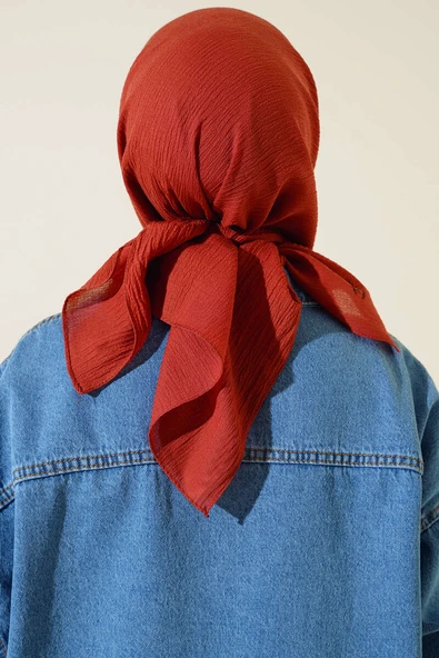 Mio Kare Eşarp Mercan - Resim 3