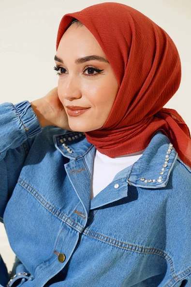 Mio Kare Eşarp Mercan - Resim 2