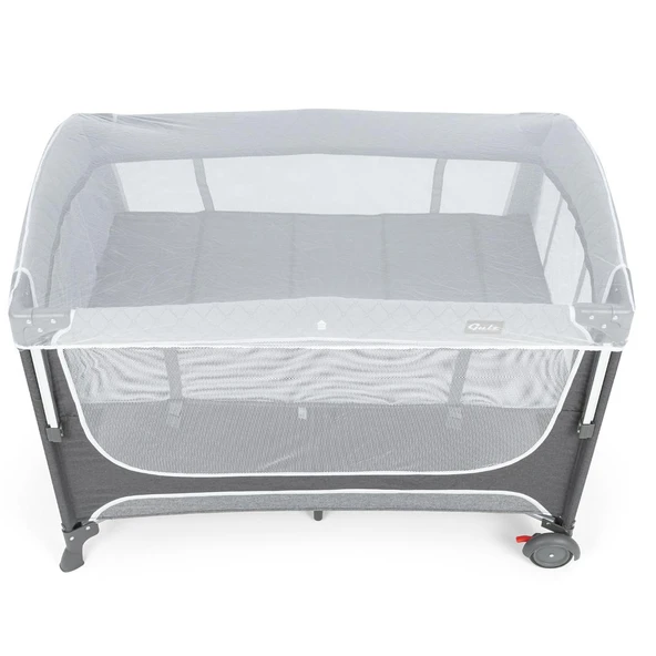 Gulz Atlas Plus Anne Yanı Sallanır Cibinlikli Dönenceli Oyun Parkı Bebek Beşik 70X110 Cm + Yataklı Dark Grey - Resim 3