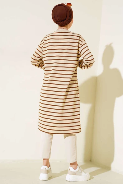 Çizgili Tunik Kahve - 3