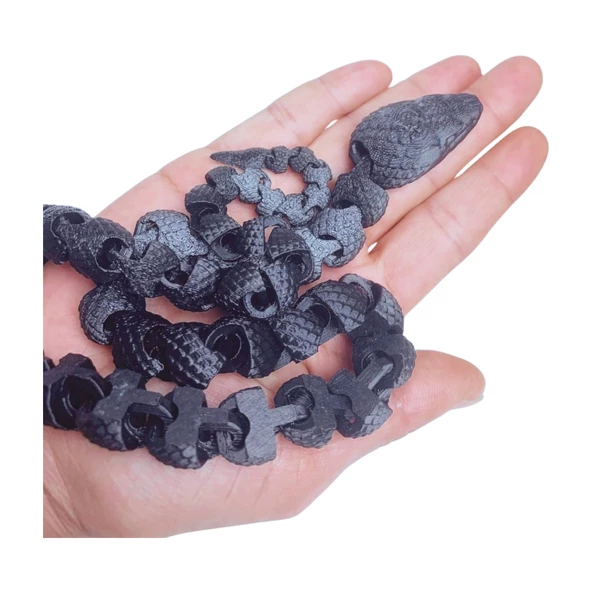 3D Hareketli Yılan Figürlü Oyuncak - Siyah - Resim 5