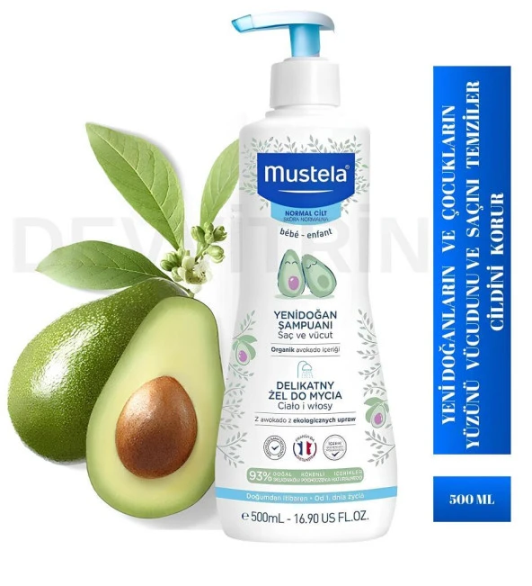 Mustela Gentle Cleansing Şampuan 500 ml (Yenidoğan Saç ve Vücüt Şampuan)