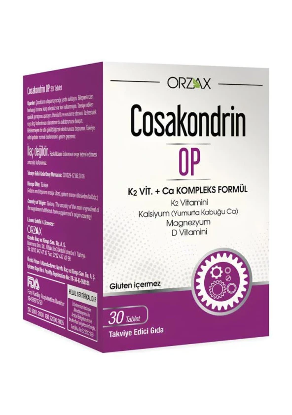 Orzax Cosakondrin Op 30 Tablet
