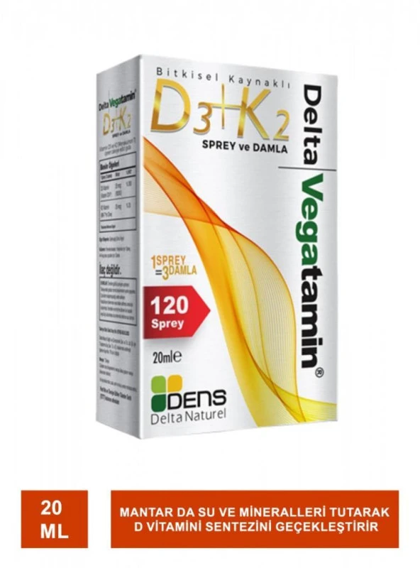 Delta Vegatamin D3+K2 Sprey ve Damla 20 ml