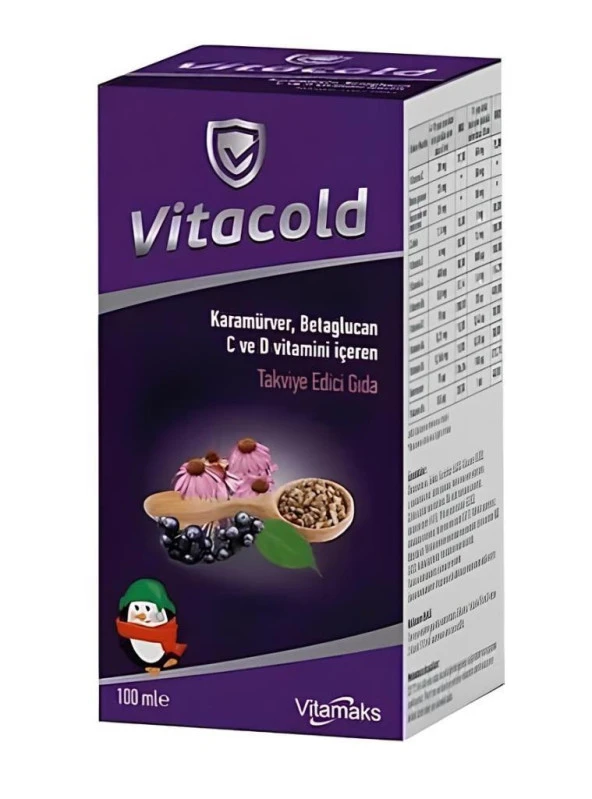 Vitacold Vitamin Mineral Kara Mürver Beta Glukan Şurup 100 ml