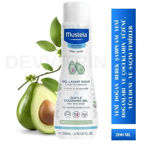 Mustela Gentle Cleansing Şampuan 200 ml (Yenidoğan Saç ve Vücüt Şampuan)