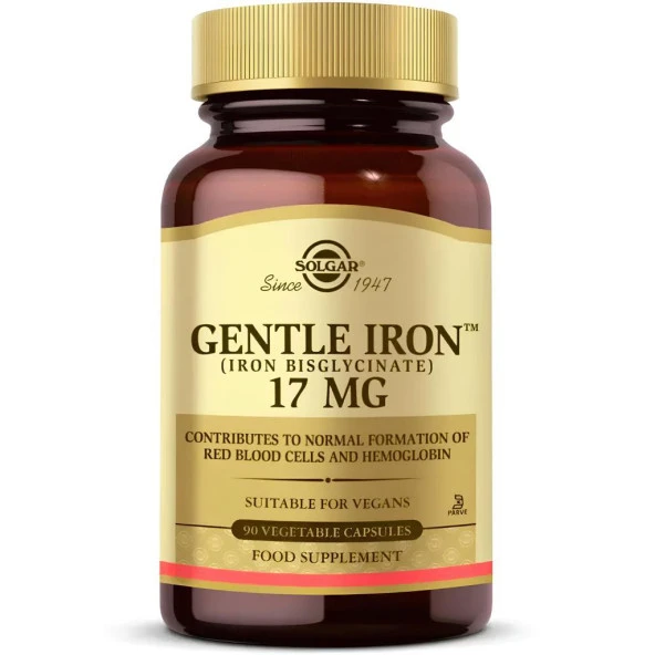 Solgar Gentle Iron (Demir) 17 mg 90 Kapsül