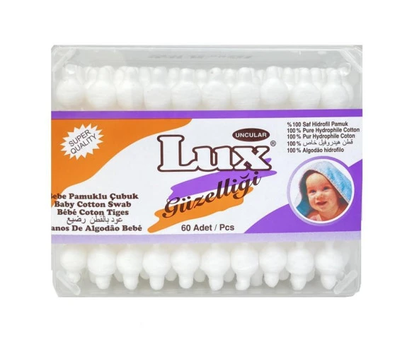 Lux Bebekler İçin Kulak Temizleme Çubuğu 60 Lı