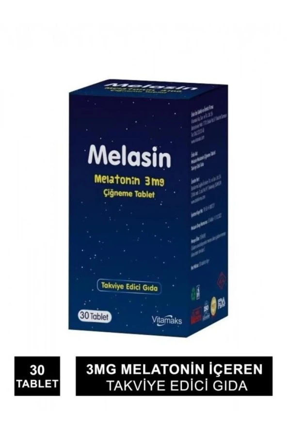 Melasin Melatonin 3 mg 30 Çiğneme Tableti