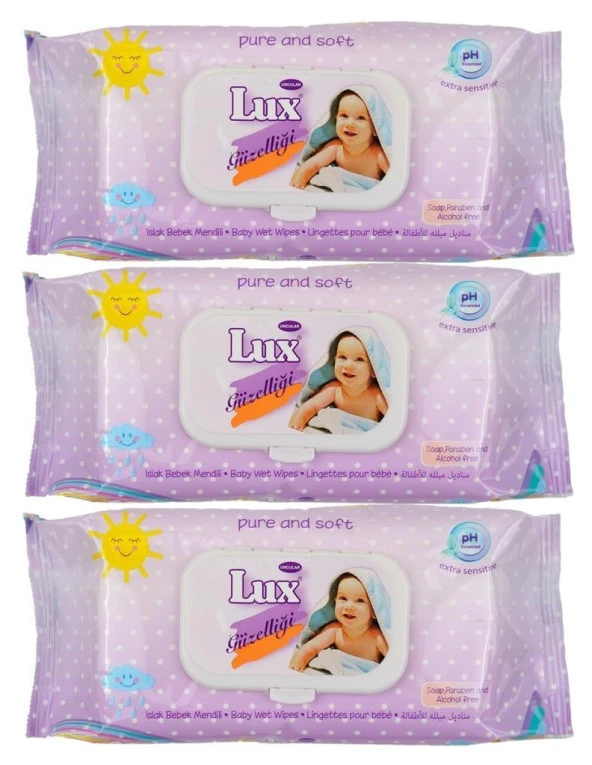 Lux Bebek Islak Mendil Bebe 56 Yaprak - 3 Adet