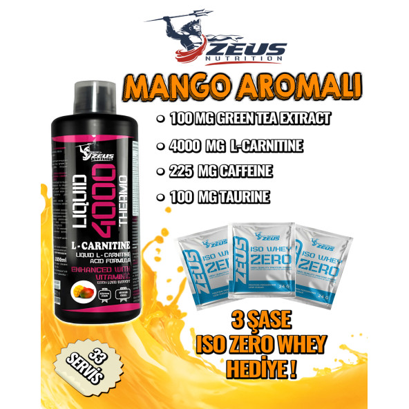 Zeus Nutrıtıon 4000 Thermo L-Carnitine 1000 mL Mango