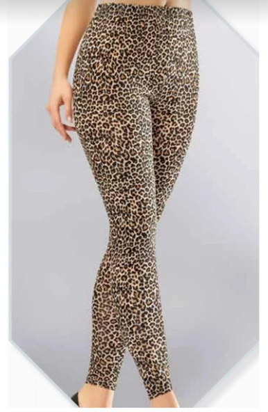 KOTA 4059 BAYAN LEOPAR DESENLİ UZUN TAYT TEKLİ - Resim 2