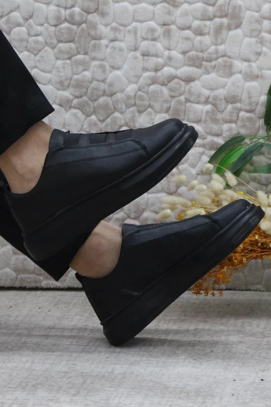 Fort 32728 Siyah Rahat Hafif Kalın Taban Lastikli Sneaker Erkek Ayakkabı - 5