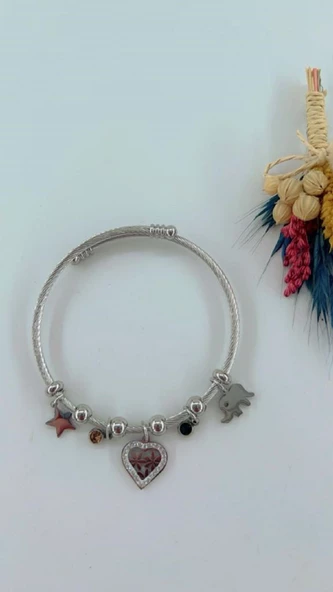 Kadın Çelik Aksesuarlı Kelebek Çelik Bileklik - Resim 2