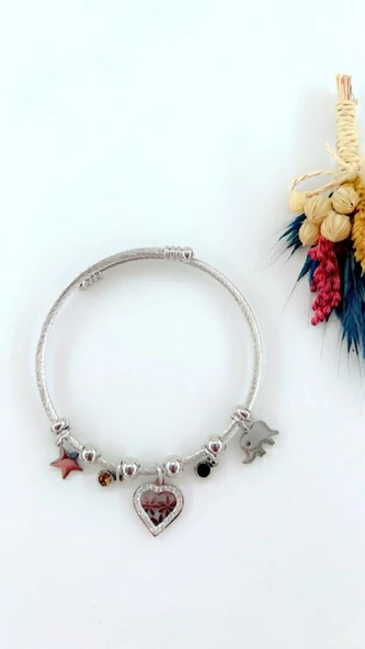 Kadın Çelik Aksesuarlı Kelebek Çelik Bileklik - Resim 5