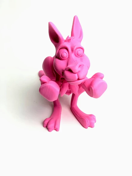 3D Hareketli Kanguru ve Yavrusu Figürlü Oyuncak - Pembe - 2