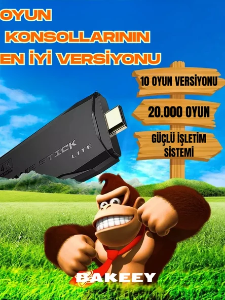 Bakeey Taşınabilir 2.4G Kablosuz Çift Kol 20000 Atari Oyunlu Oyun Konsolu 4K Game Stick Retro Konsol - 2