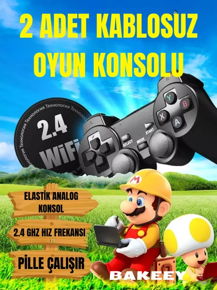 Bakeey Taşınabilir 2.4G Kablosuz Çift Kol 20000 Atari Oyunlu Oyun Konsolu 4K Game Stick Retro Konsol - 4