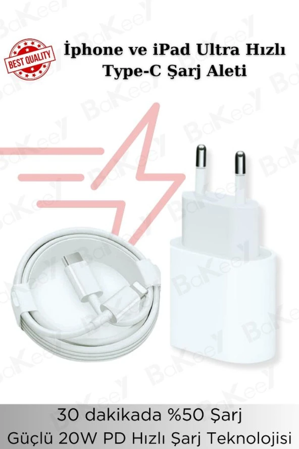 Apple iPhone 20W Hızlı Şarj Özellikli Usb-C Power Güç Adaptör ve Kablosu Iphone Şarj Adaptörü ürün görseli