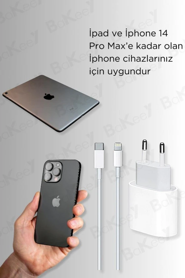 Apple iPhone 20W Hızlı Şarj Özellikli Usb-C Power Güç Adaptör ve Kablosu Iphone Şarj Adaptörü - 7