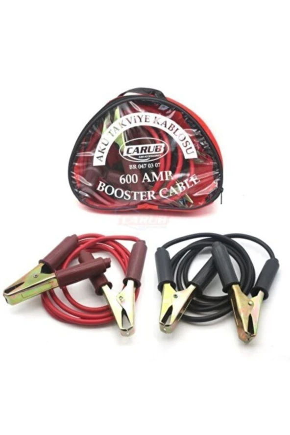 Oto Araç Carub Akü Takviye Kablosu 600 Amper Saklama Çantalı - Resim 2