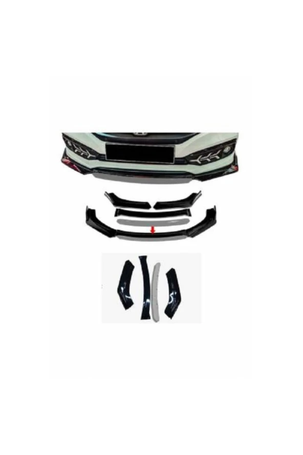 Universal Ön Tampon Ek Lip 4 Parça Gri Renk - Resim 2