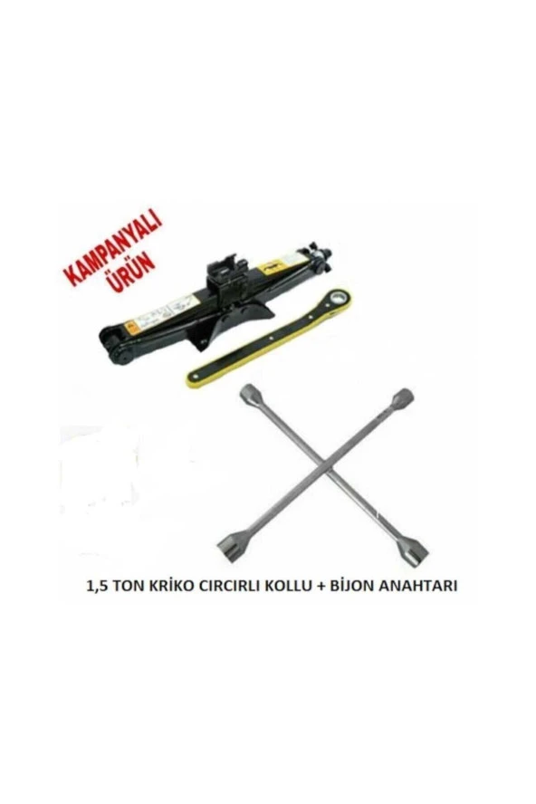 Oto Krikosu 1.5 Ton Makas Cırcır Araç Kriko + Bijon Anahtarı Cırcırlı Kriko+bijon Cırcır Kollu - 3