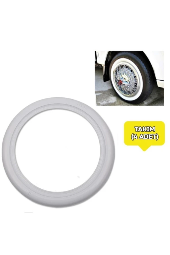 Lyon Beyaz Lastik Yanağı 13 Jant 4 Lü Set ürün görseli