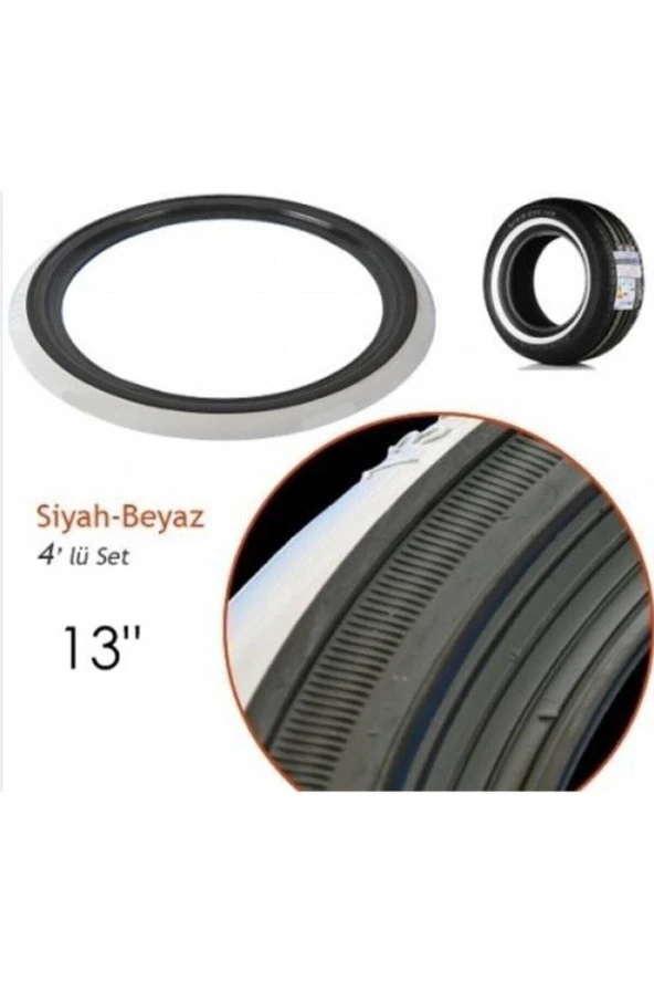 Atlas Lyon Lastik Yanağı Beyaz - Siyah Yanak 13jant ürün görseli