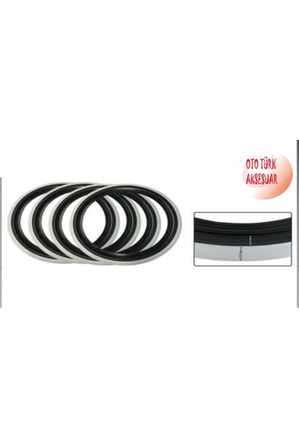 Siyah Beyaz Lastik Yanağı 4 lü Set 17.5 inç