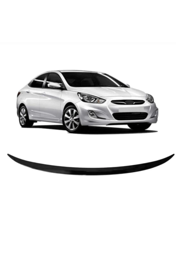 Hyundai Accent Blue Uyumlu Araca Özel Bagaj Üstü Spoiler Çıtası Piano Black Yoen0002785 - Resim 3