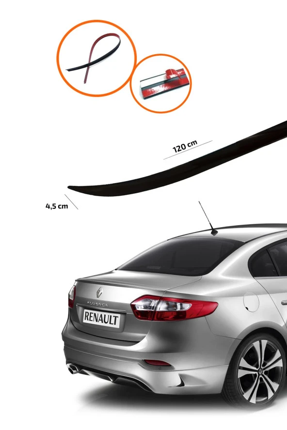 Renault Fluence Bagaj Üstü Spoiler Piano Black ürün görseli