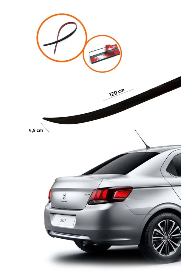 Peugeot 301 Bagaj Üstü Spoiler Piano Black