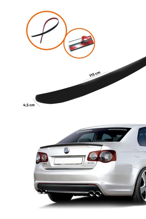 Vw Jetta Mk5 Bagaj Üstü Spoiler Piano Black