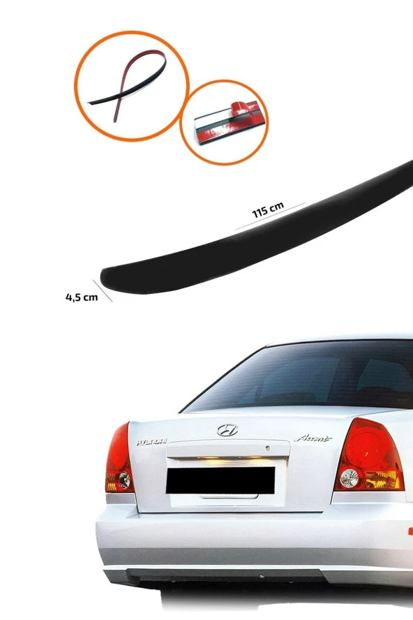 Hyundai Accent Admire Bagaj Üstü Spoiler Piano Black ürün görseli