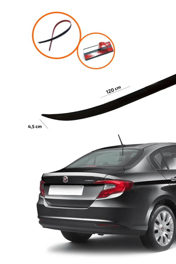 Fiat Egea Bagaj Üstü Spoiler Piano Black ürün görseli