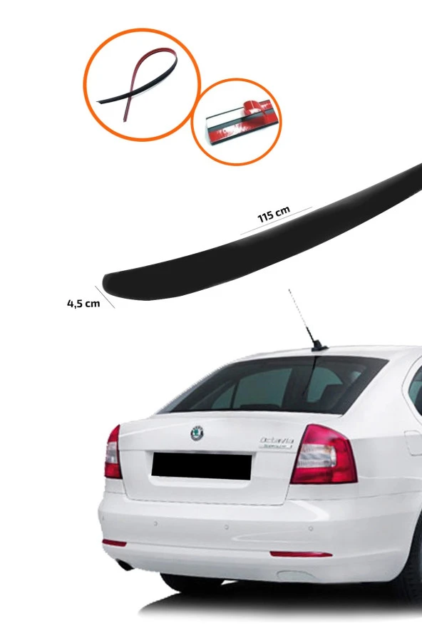 Skoda Octavia Bagaj Üstü Spoiler Piano Black ürün görseli