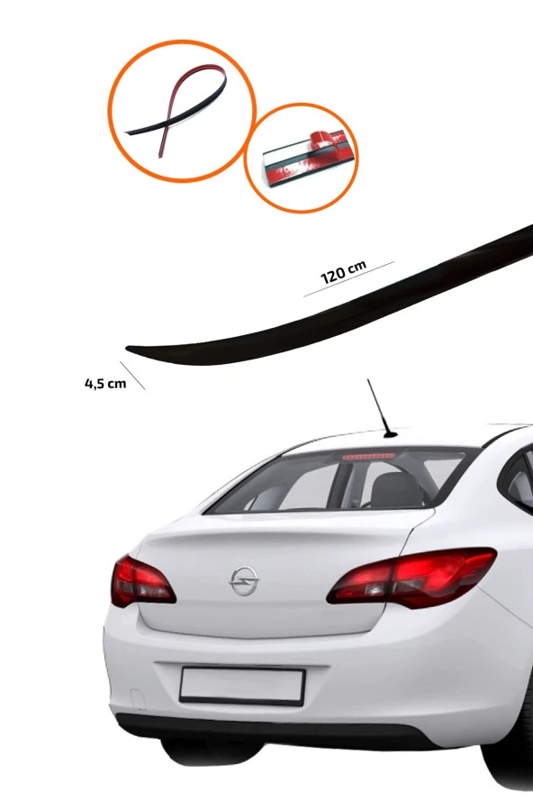 Opel Astra J Bagaj Üstü Spoiler Piano Black ürün görseli