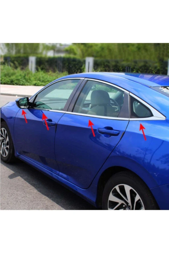 Honda Civic Fc5 Cam Çıtası Alt Sıyırıcısı Krom 2016-2020