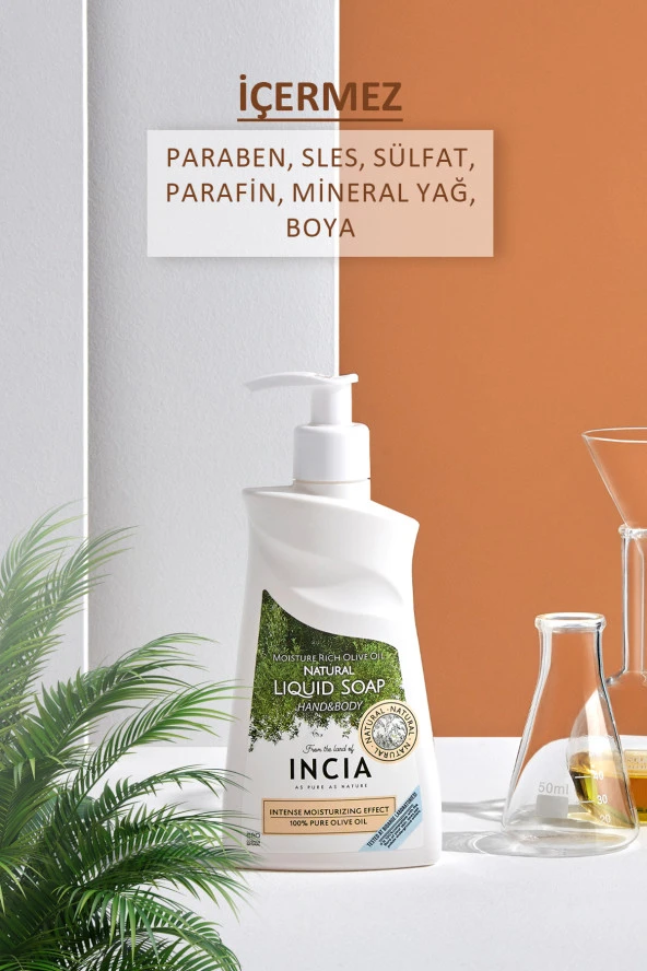 Incıa 100 Doğal Sıvı Kastil Sabunu Yoğun Nemlendirici Zeytinyağlı 10 Bitkisel Değerli Yağ Vegan 250 Ml - 6